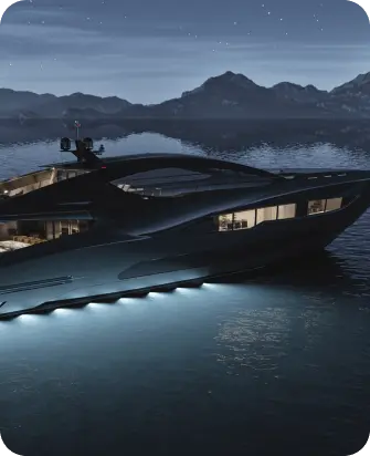 night and yacht